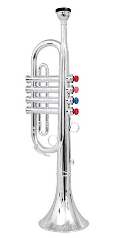Click n’ Play Metallic Silver Kids Trumpet