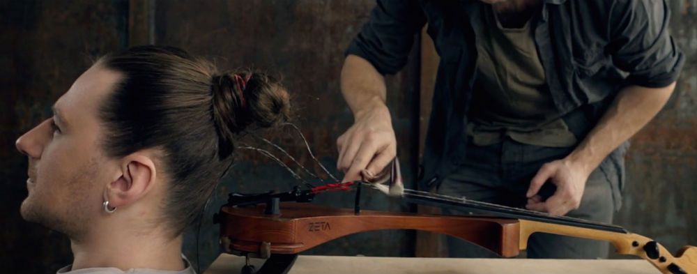 violin strung with human hair