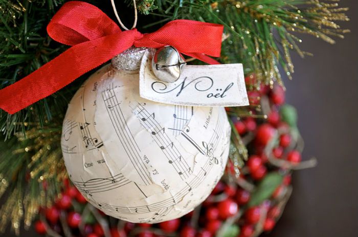 sheet music ball ornament christmas tree decoration