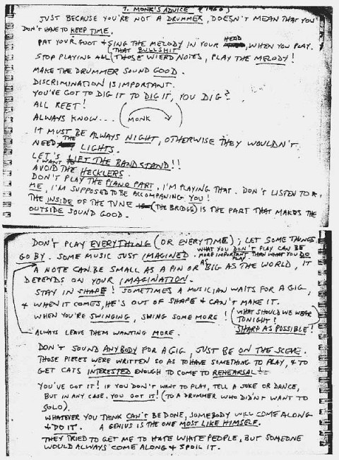 gig tips from thelonius monk