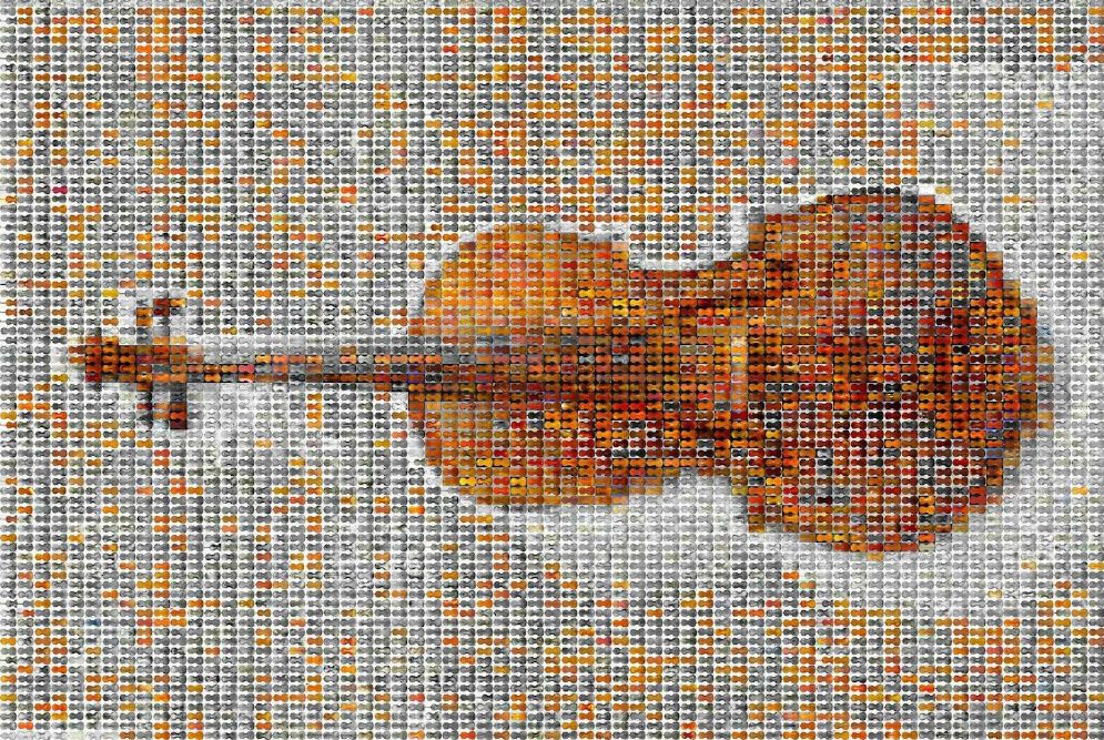 A mosaic of more than 5,000 violin images that the researcher examined in the study. Credit: Daniel Chitwood