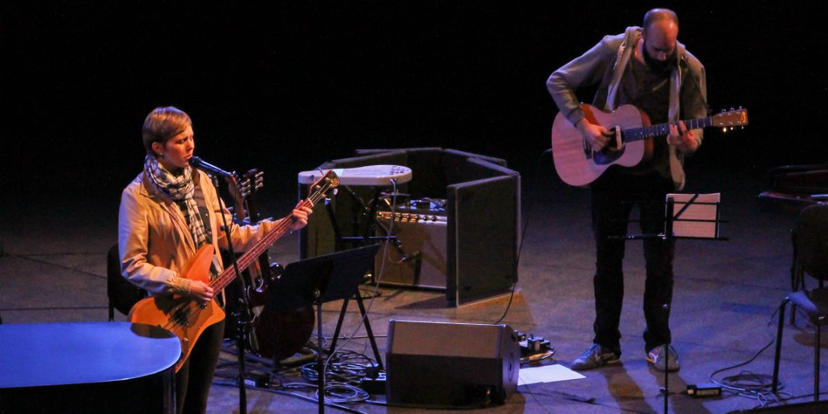 Natalie Dawn and Jack Conte of Pomplamoose performing at Bing Concert Hall. Photo by Avi Bagla