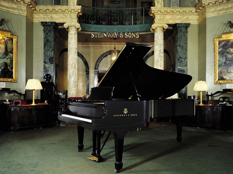 The rotunda at the historic Steinway Hall in Manhattan. The building will be torn down to build luxury condominiums. Steinway & Sons