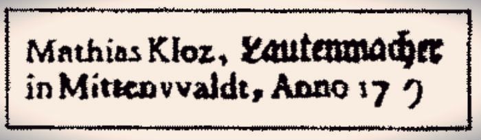 Mattias Klotz violin label