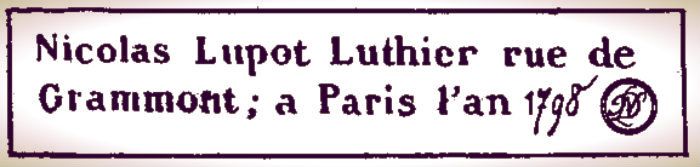 Nicholas Lupot label luthier