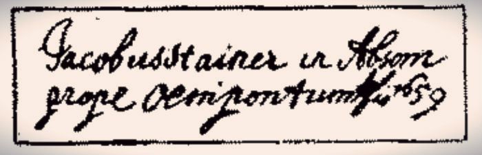 Jacobus Stainer label