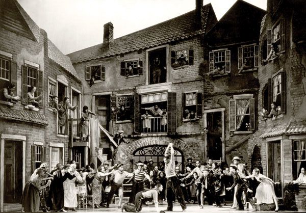 A scene from the original 1935 Broadway production of Porgy and Bess, directed by Rouben Mamoulian and designed by Sergei Soudeikine © Photofest 2012