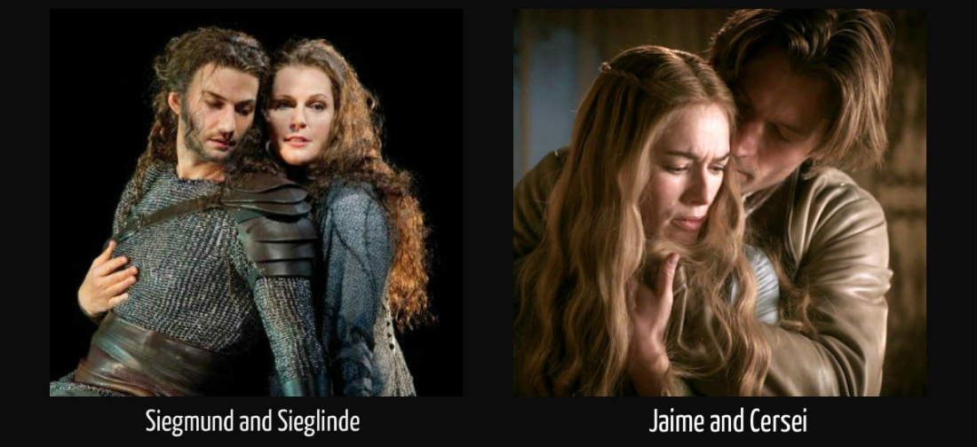 Siegmund and Sieglinde vs Jaime and Cersei