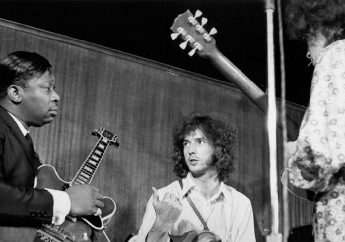 B.B. King, Eric Clapton and Elvin Bishop perform together in New York City on Janurary 1st, 1967. ©Hulton| Archive of London/ Michael Ochs