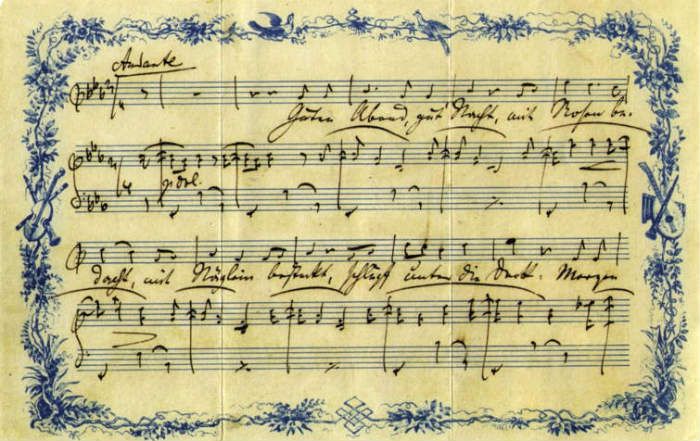 brahms lullaby original manuscript