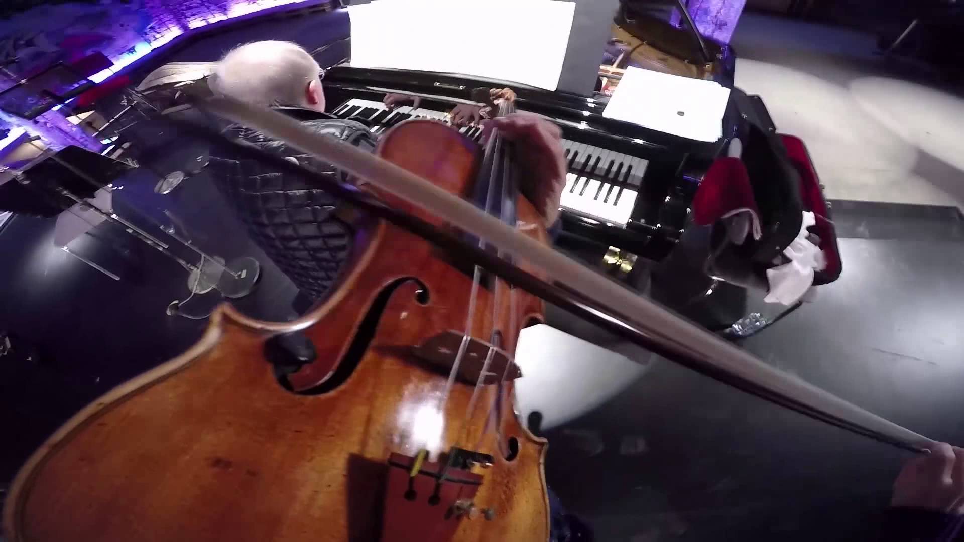 Violinist Anne-Sophie Mutter films her performance with a GoPro Camera