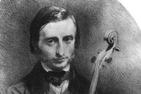 Offenbach as a young cello virtuoso, drawing by Alexandre Laemlein from 1850