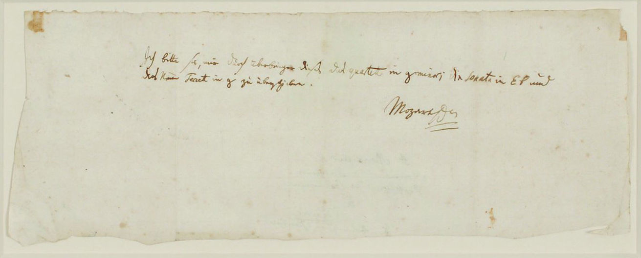 A letter by Mozart seeking to reclaim some scores from a friend fetched $217,000 at an auction in Boston