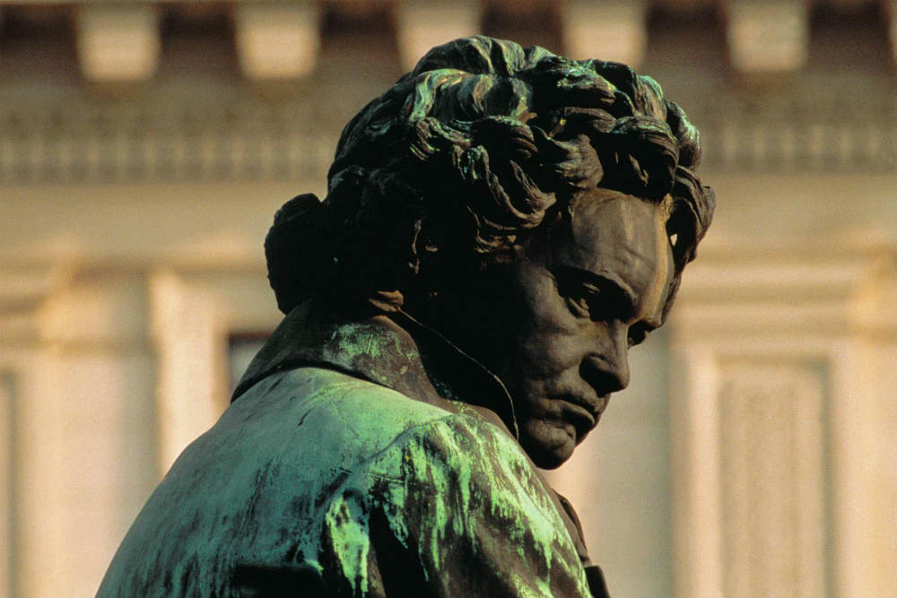 The statue of Ludwig van Beethoven in Vienna