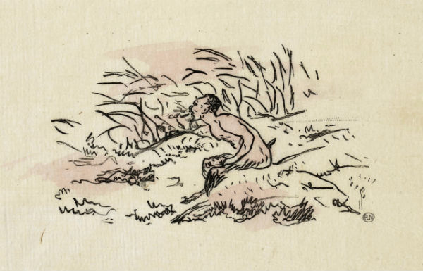 Frontispiece for L'après-midi d'un faune, drawing by Édouard Manet.