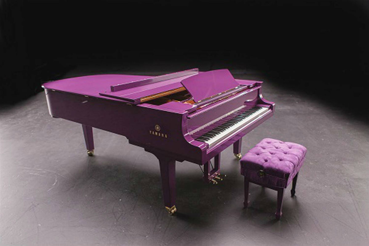 Customized purple piano for Prince. Photo: Ben James / Yamaha Entertainment Group