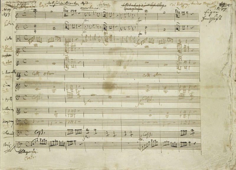 Der Schauspieldirektor : autograph manuscript by Wolfgang Amadeus Mozart, 1786 Jan. 18.