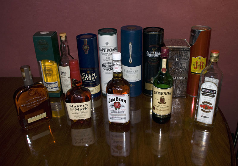 various whiskeys