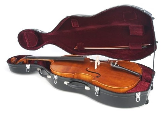 Cecilio CCO-600 Ebony Fitted Hand Oil-Rubbed Highly Flamed Solid Wood Cello