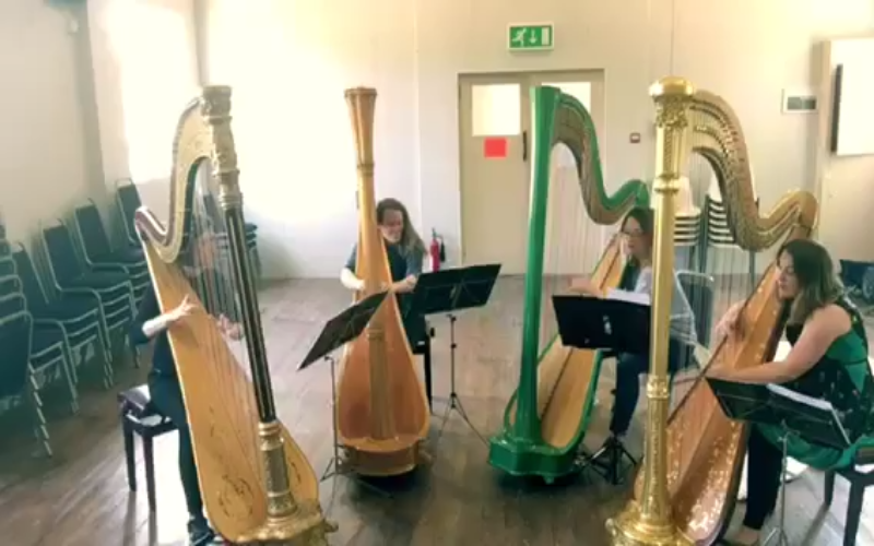 Four Girls And 4 Harps Perform Piazzolla’s Libertango