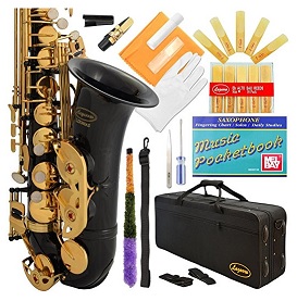 Lazarro Professional Black-Gold Keys Eb E Flat Alto Saxophone