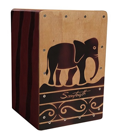 Sawtooth Harmony Series Hand Stained Elephant Design Travel Size Cajon