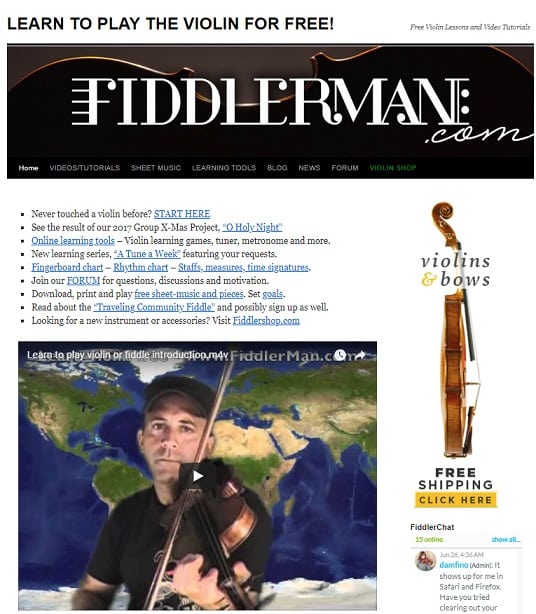 Fiddlerman Learn Violin Online