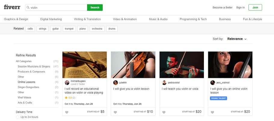 Fiverr Learn Violin Online