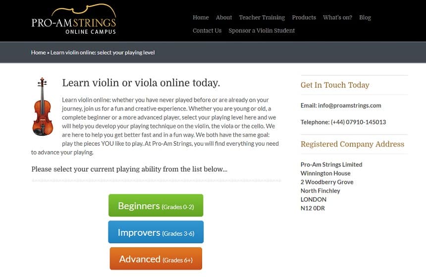 proamstrings Learn Violin Online