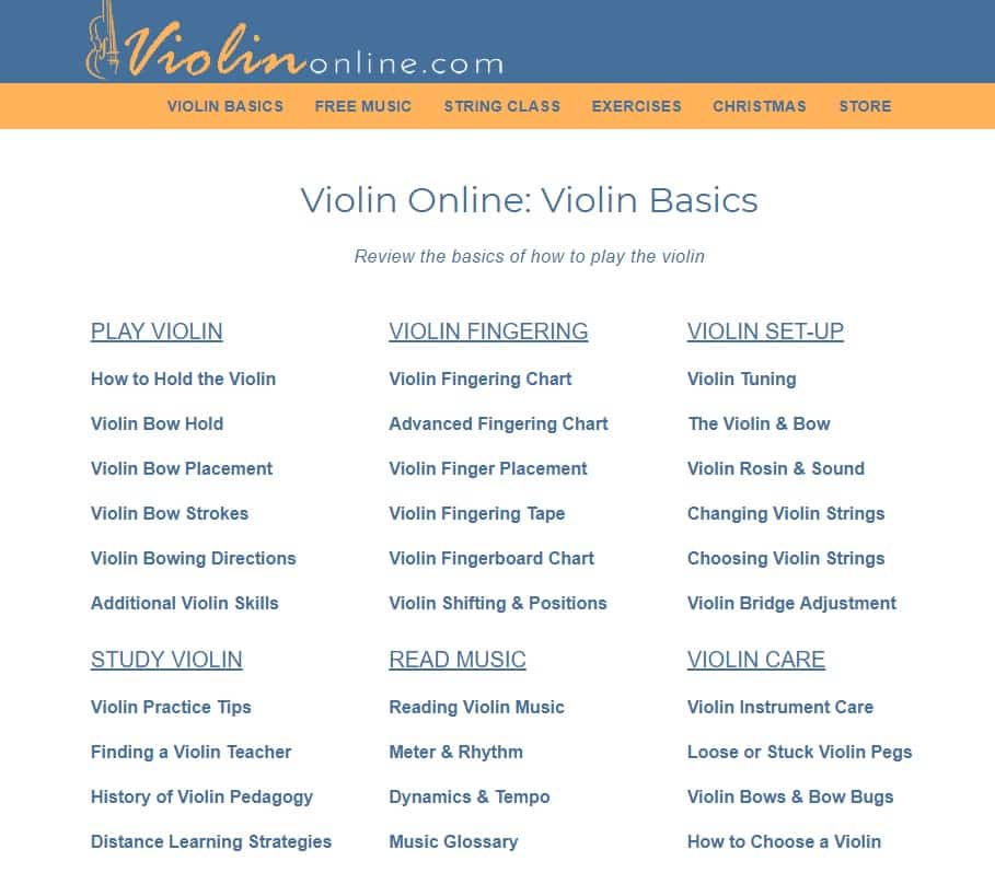 Violinonline Fingerboard Chart