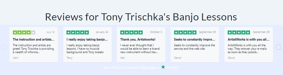 artistworks-tony-trischka banjo lesson rating