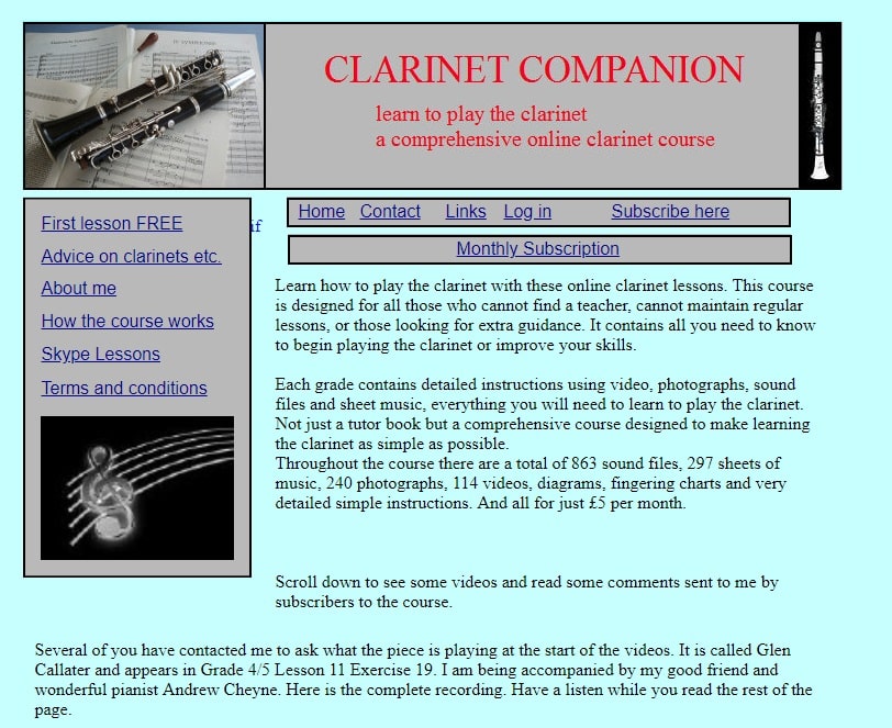 clarinetcompanion Learn Clarinet Online