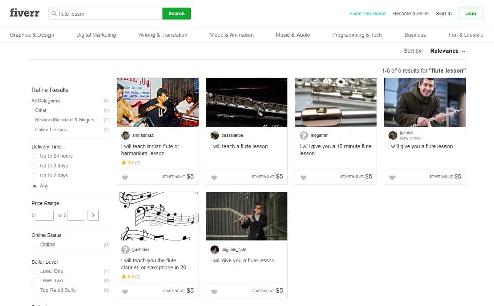 fiverr Learn Flute Online