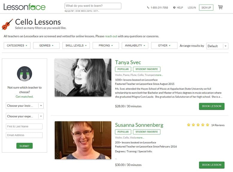lessonface learn cello online