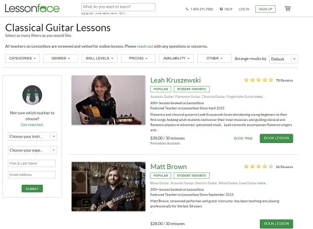 lessonface Learn Classical Guitar Online