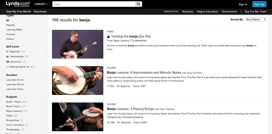 lynda Learn Banjo Online