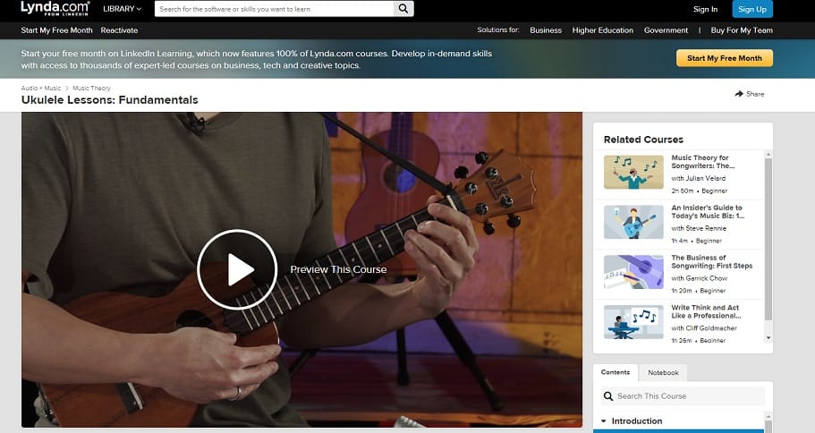 lynda learn ukulele online