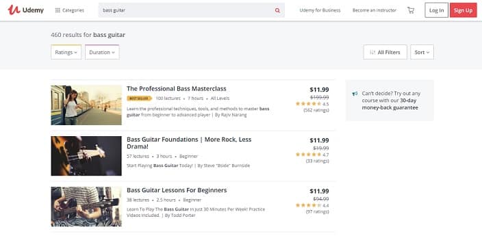 udemy learn bass guitar online