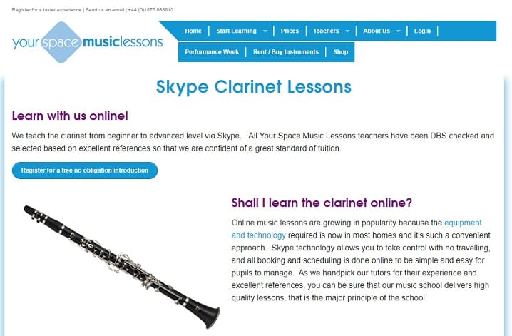 yourspacemusiclessons Learn Clarinet Online