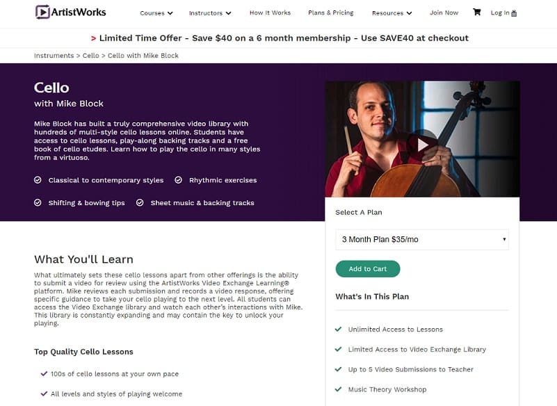 Artistworks Mike Block Cello Lesson Review