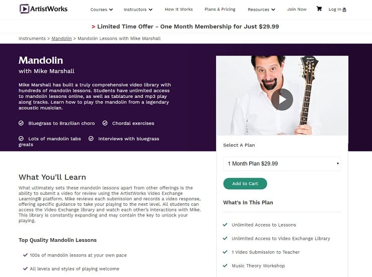 ArtistWorks Mike Marshall-Mandolin Lesson Review