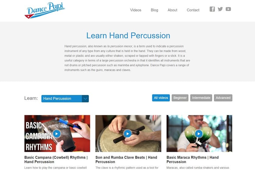 dancepapi Learn Percussion Online