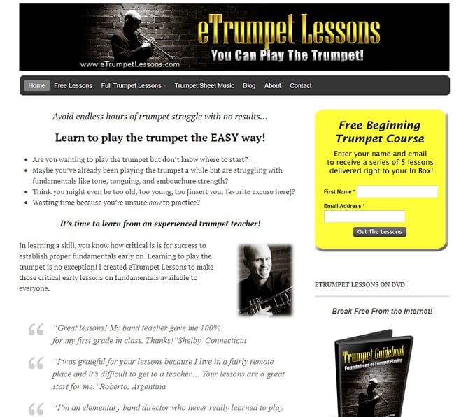 etrumpetlessons Learn Trumpet Online