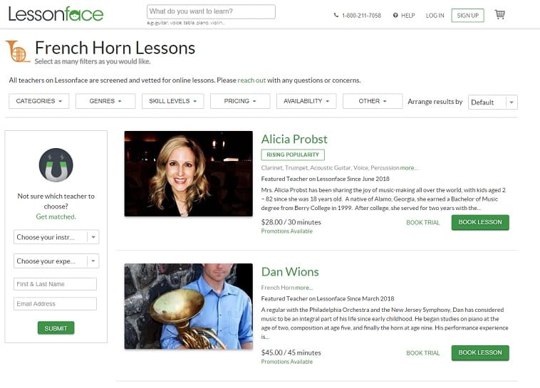 lessonface Learn French Horn Online