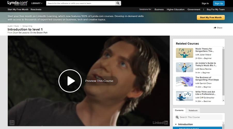 lynda Learn Drum Online