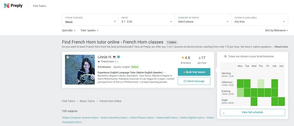 preply Learn French Horn Online