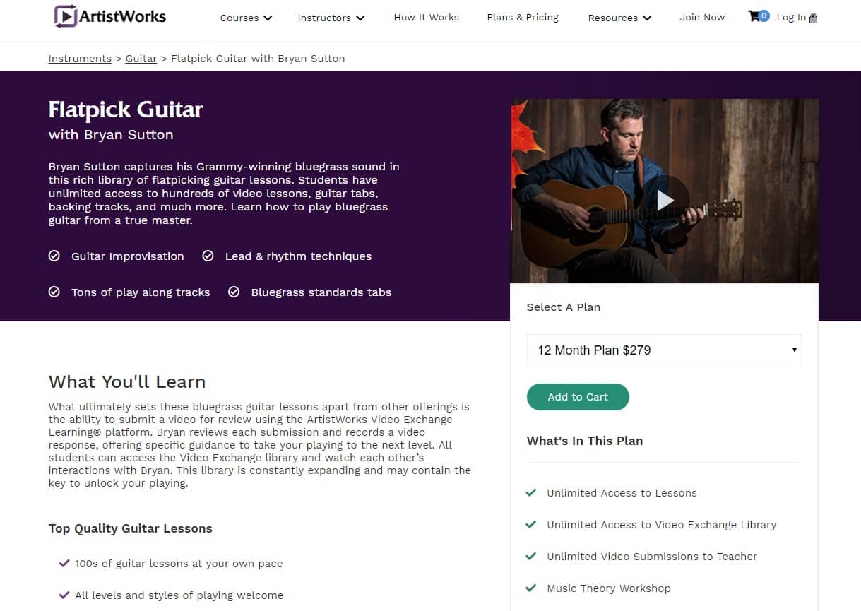 ArtistWorks Bryan Sutton Flatpick Guitar Lesson Review