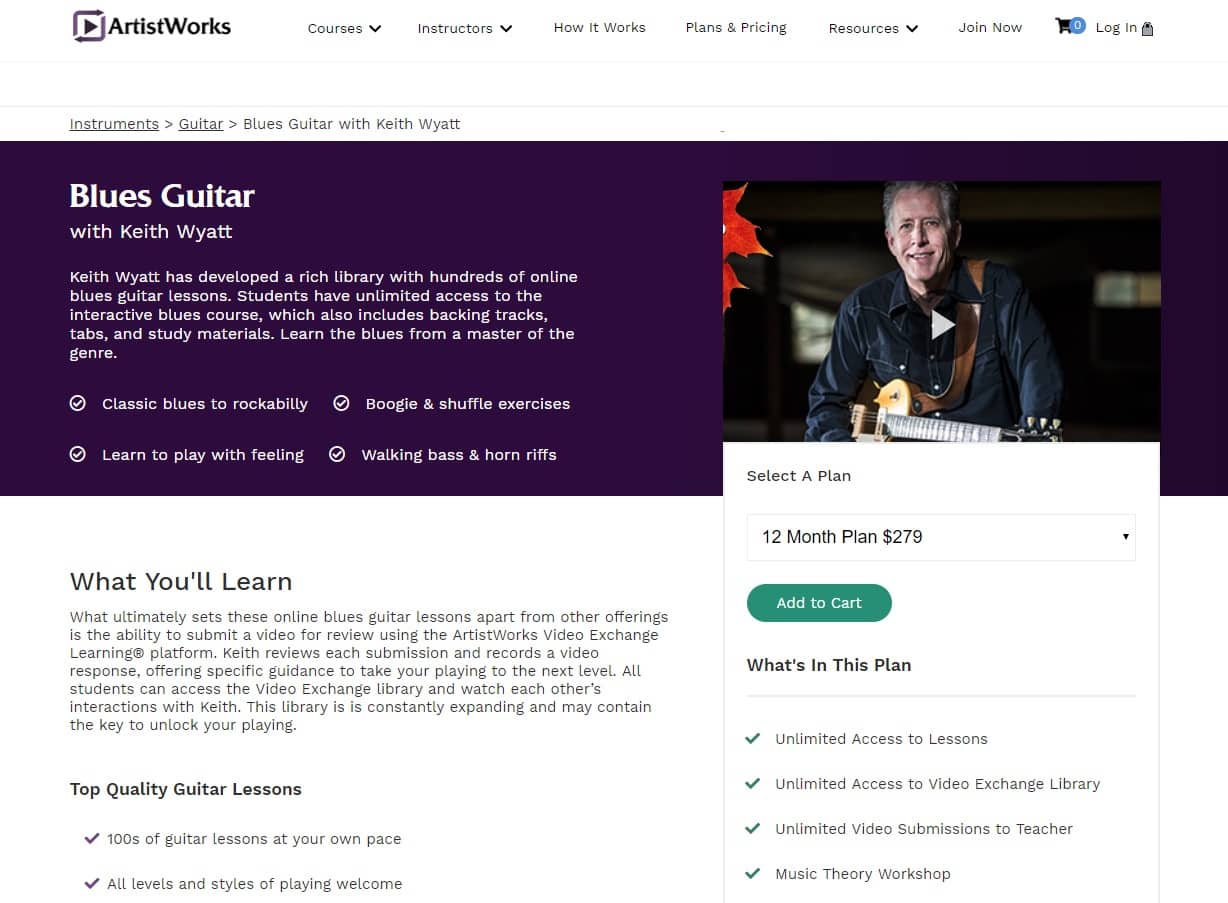 ArtistWorks Keith Wyatt Blues Guitar Lesson Review