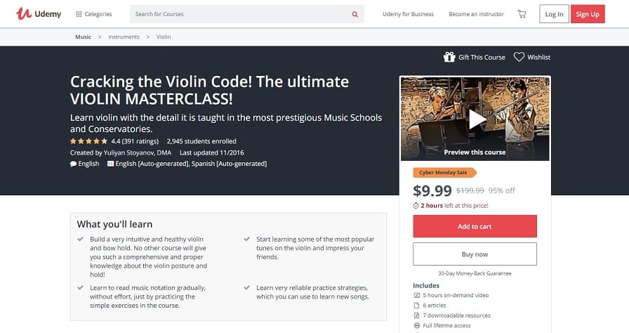 Udemy Course 1 Violin Lessons for Beginners