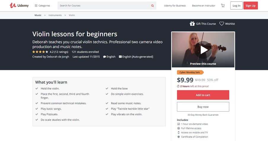 Udemy Course 7 Violin Lessons for Beginners